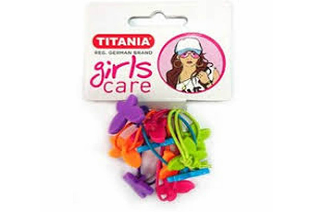 Twin Bead Ponytailer "Butterfly" – Assorted Colors (5 pcs) x 6