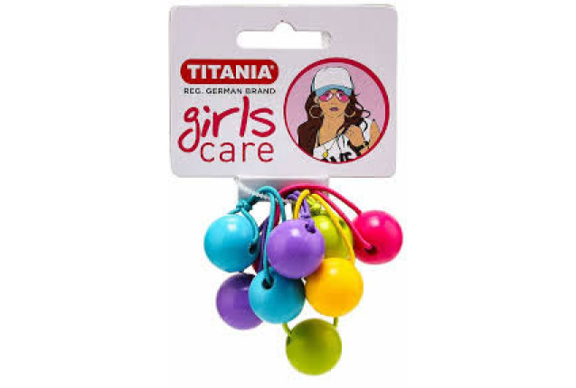 Twin Bead Ponytailer "Ball" – Colorful Hair Accessories for Girls x 6