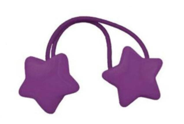 Twin Bead Ponytailer "Star" – Colorful Hair Accessories x 6