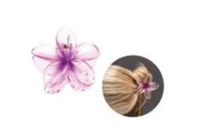 Claw Clip Flower Transparent Purple – 7 cm x 6