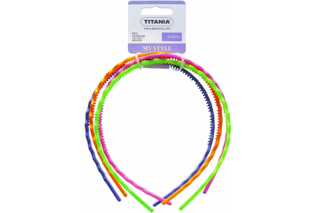 Zigzag Colourful Matt Head Bands – 4 pcs Set x 6