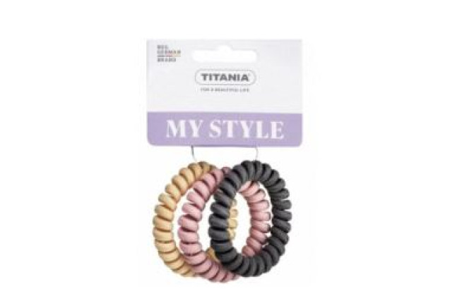 Spiral Hair Tie – Fabric Covered (3 pcs) x 6