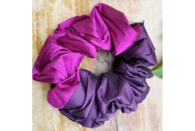 Pastel Tie-Dye Scrunchie – Coral & Purple x 6