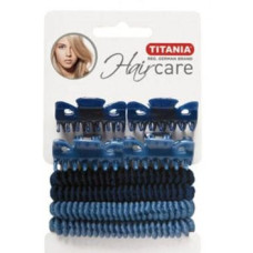 Section Clips & Hair Ribbons Set – Blue & Light Blue 1