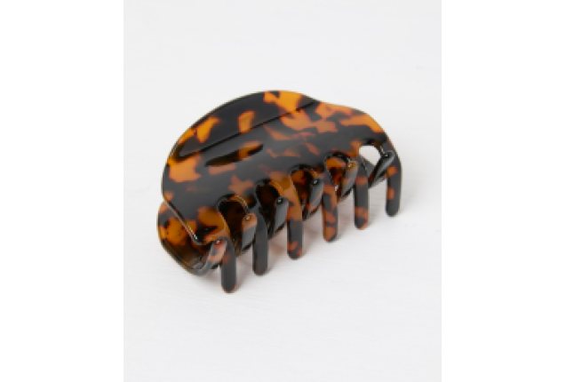 Claw Clip Heart Rounded – Brown Tortoiseshell 13 cm Hair Accessory x 6