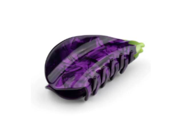 Claw Clip Organic Shape – Aubergine-Coloured 11 cm Hair Accessory x 6