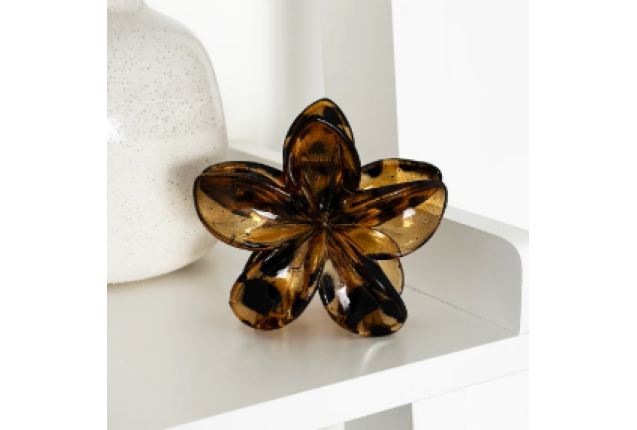 Claw Clip Flower – Brown TortoiseShell 8 cm Hair Claw Clip x 6