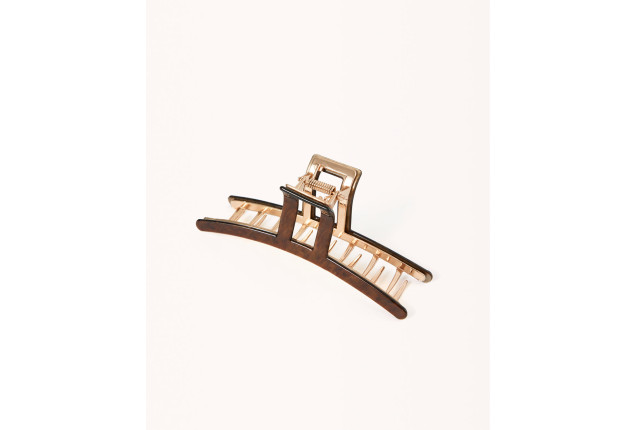 Claw clip metal crescent shape, bronze-coloured, approx. 8.5 cm, on card x 6