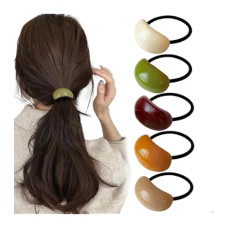 Hair ties with ponytail cuff, acrylic, 2 pcs., approx. 4.5 cm, on card x 6