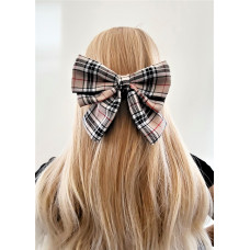 Barrette clip with bow, brown 