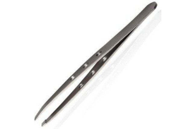 Profi Tweezers – White Stainless Slanted Precision (9.4cm) x 24