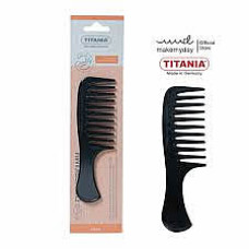 Wide Teeth Handle Comb – 14.4 cm, Black 