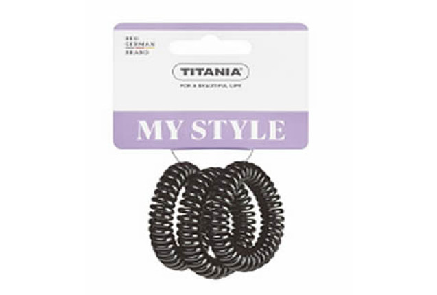 Spiral Hair Tie – 3 pcs., Black, Durable & Flexible x 6