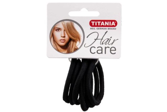 Hair Elastics with Silicone (Black) – Strong Hold & Gentle Care x 6