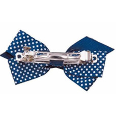 Bow on Contour Clip – Blue with White Points x 7