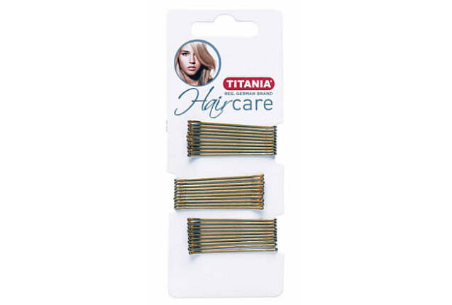 Gold Hair Clips, 30 Pcs, 5 cm – Elegant Style on Paper Card x 12