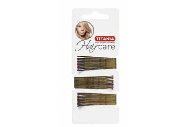 Gold-Coloured Hair Clips, 20 Pcs, 7 cm – Elegant Style on Paper Card x 7