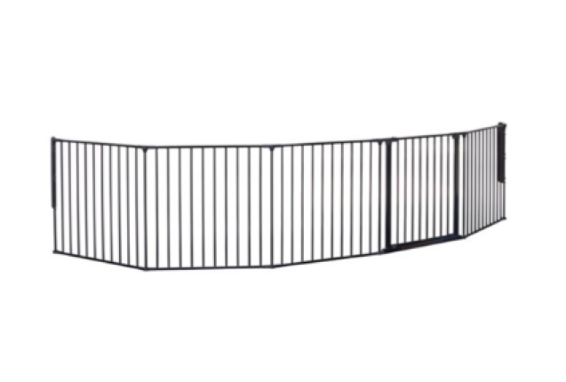 Scandinavian Pet Design 3 in 1 Pet Pen/Room Divider/Hearth Guard Black circ360cm L90-350 x H71cm x 6