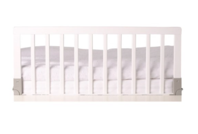 BabyDan Wooden Bed Guard, White, Silver Fittings FSC 100%