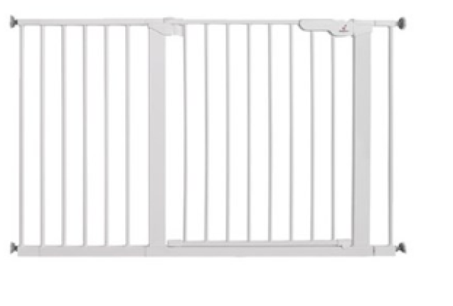 BabyDan Premier Safety Gate White – 7 Extensions, 119.3-125.6 cm x 11