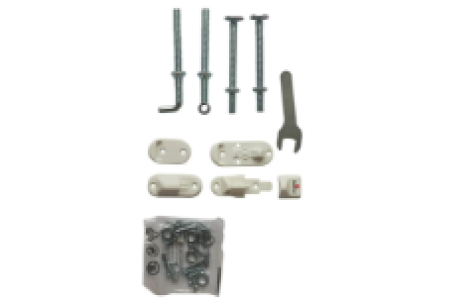 BabyDan Box of Fittings MultiDan Wood, White, Bright Zinc, Thick Spind x 10