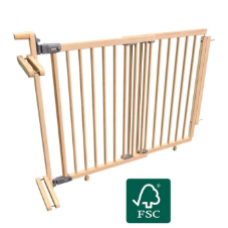 Adjust Pro Stair Gate Baluster Edition, Wood, Nature, 74.5–114 cm