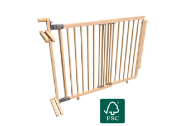Adjust Pro Stair Gate Baluster Edition, Wood, Nature, 74.5–114 cm