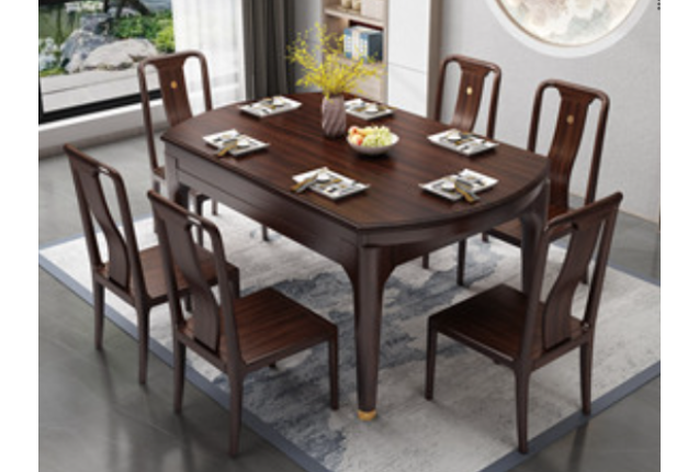 Dining Table And Chair Set (TYJ-T01#-1.35-HTS-CZ)