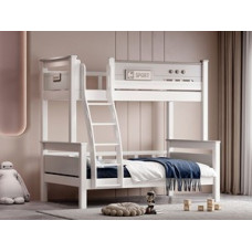 White Classy Twin-Over-Twin Bunk Bed (Mo