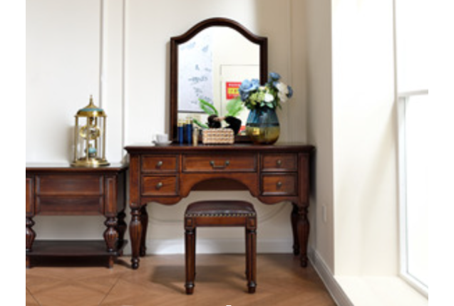 Vanity Table + Vanity Mirror + Vanity Stool Set (FLKS-K-805#-ZT)