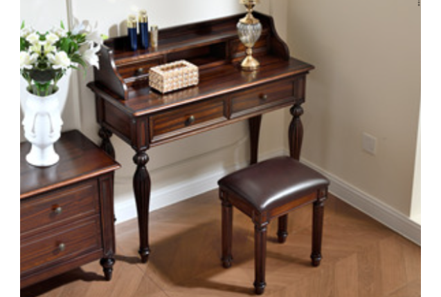 Vanity Table + Storage Cabinet + Vanity Stool Set (FLKS-K-801#-ZTZH)