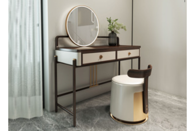 Vanity Table + Vanity Mirror + Vanity Stool Set (MYDF-501-B-ZT)