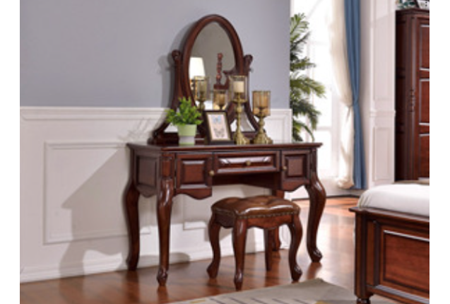 Vanity Table + Vanity Mirror + Vanity Stool Set (AMLJ-J01#-ZT)