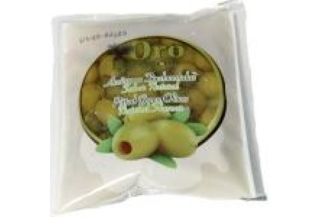 Oro Extremeño Pitted Green Olives Bag 140/70GR x 36