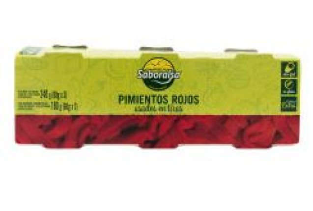 Saboralsa Roast Red Pepper- Strips Pack-3 (80g X 3) 240 GR x 14