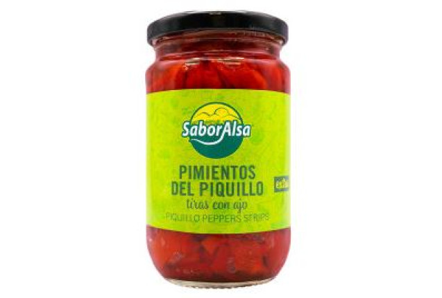 Piquillo Pepper Strips in Garlic Jar 314ml x 12