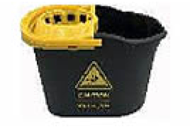 Pongal Bucket & Wringer Rectangular Type with Warning Sign 16 L x 12