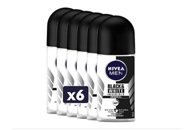 Nivea For Men Black & White Anti-Perspirant Deodorant Roll On 50Ml x 6