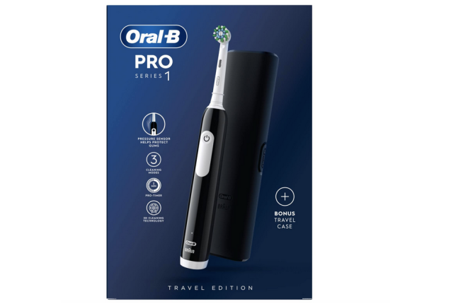 Oral-B Toothbrush Electric Pro 1 Cross Action Black & Travel Case x 6