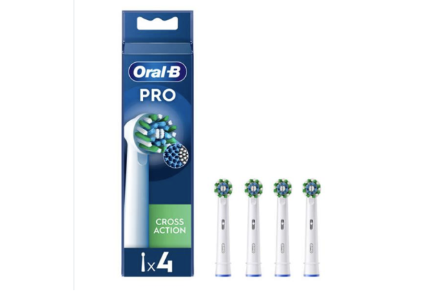 Oral-B Toothbrush Replacement Heads CrossAction White X-Filaments Power 4 x 12