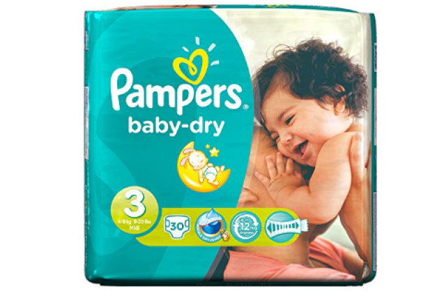 Pampers Baby Dry Carry Pack Nappies Midi Size 3 30S x 4