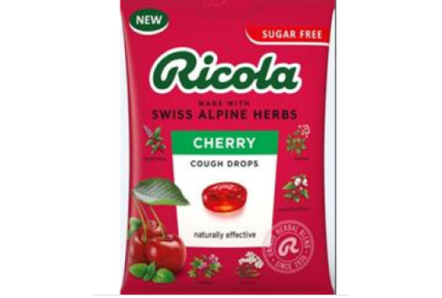 Ricola Swiss Alpine Herb Drops S/F Cherry Bag 70G x 12