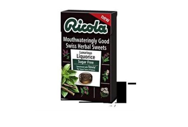 Ricola Swiss Herb Drops Sugar-Free Liquorice Box With Stevia 45G x 20
