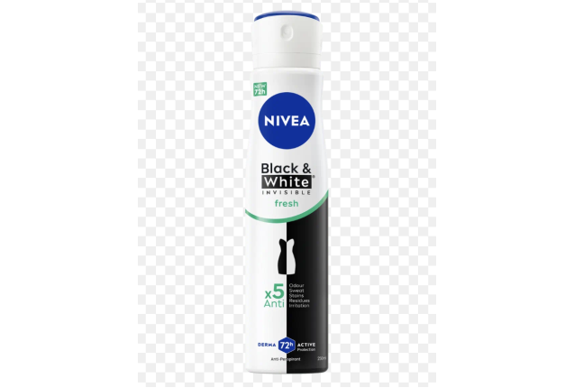 Nivea Black & White Invisible Fresh 72H Anti-Perspirant Deodorant Spray 250ml x 6