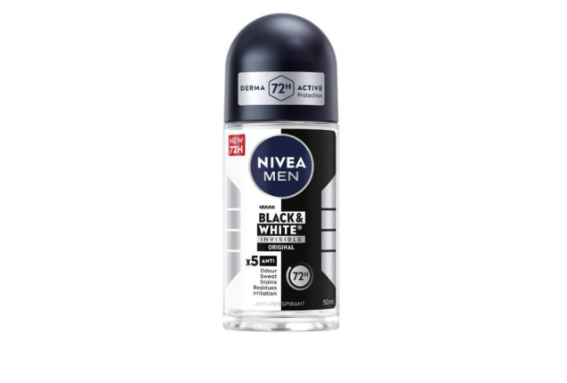 Nivea Men Black & White 72H Anti-Perspirant Deodorant Roll-On 50ML x 6