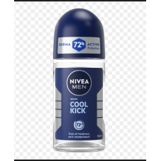 Nivea Men Cool Kick 72H Anti-Perspirant Deodorant Roll-On 50Ml x 6