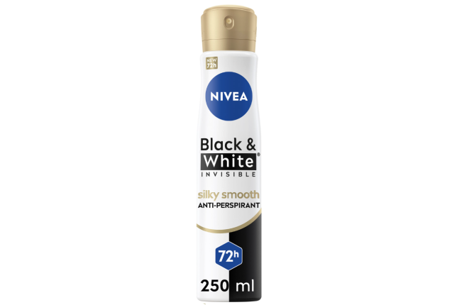 Nivea Black & White Invisible Silky Smooth 72H Anti-Perspirant Deodorant Spray 250ml x 6