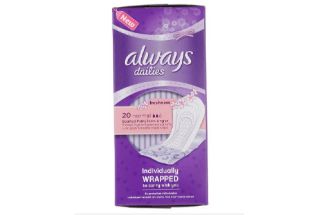 Always Liners Dailies Folded & Wrapped Regular 20 x 6