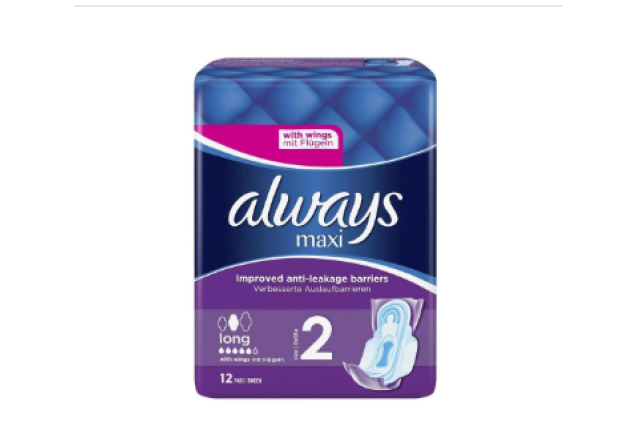 Always Sanitary Towels Maxi Pads Long With Wings 12 x 8