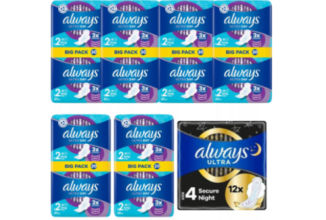 Always Ultra Sanitary Towels Long With Wings Size 2 20 x 6